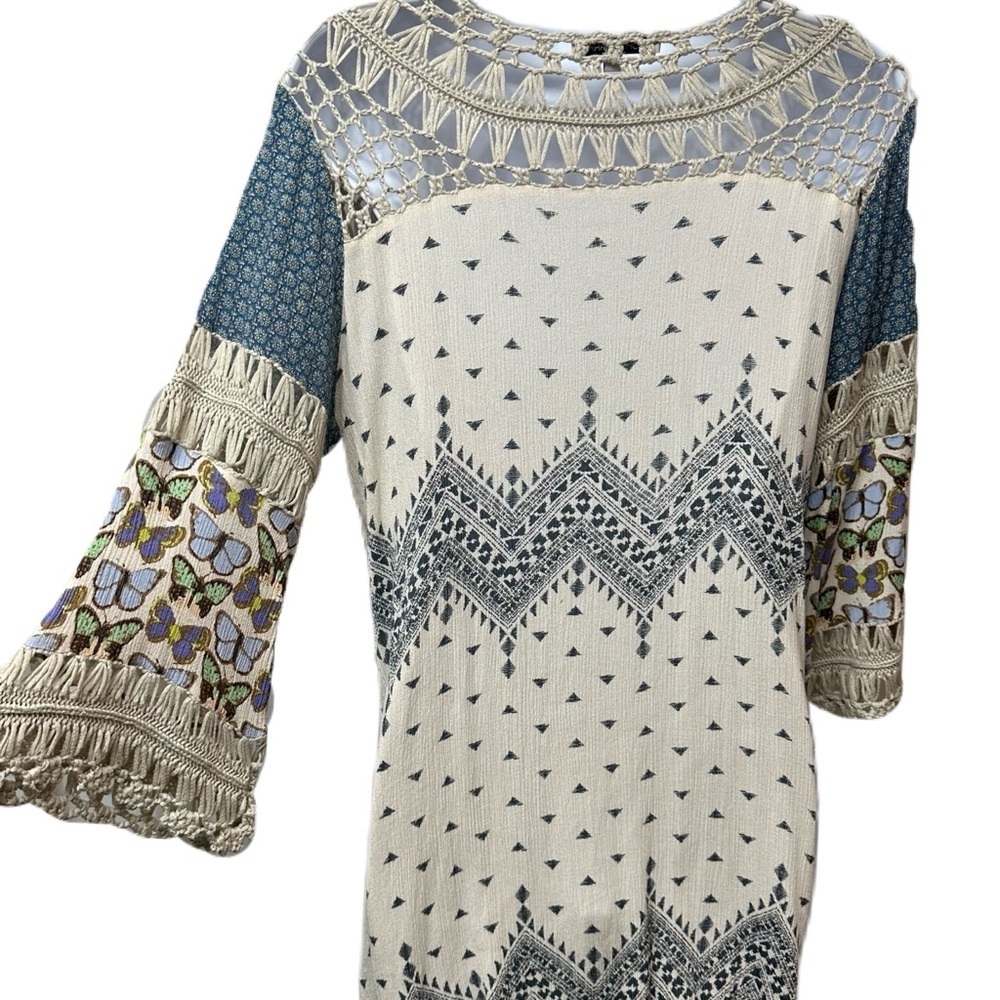 John‎ Mark Boho Crochet Butterfly Blouse Size Medium Top - Picture 10 of 16